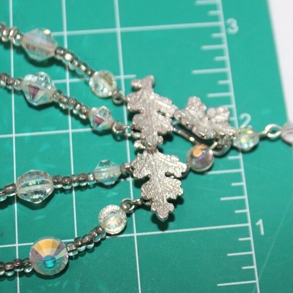 Vintage Vendome Deltah L H & S Inc. Double Strand AB Crystal Necklace - Picture 9 of 16